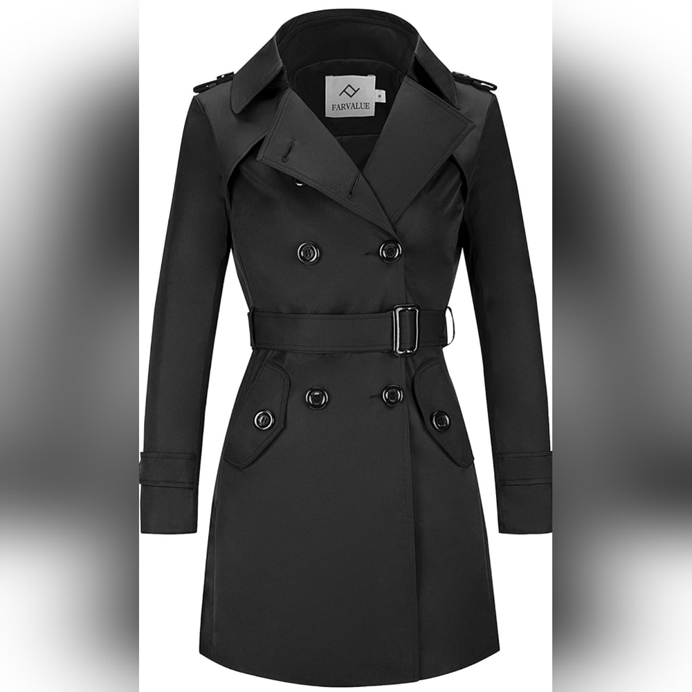 Plus Size Double Breasted Trench Coat
